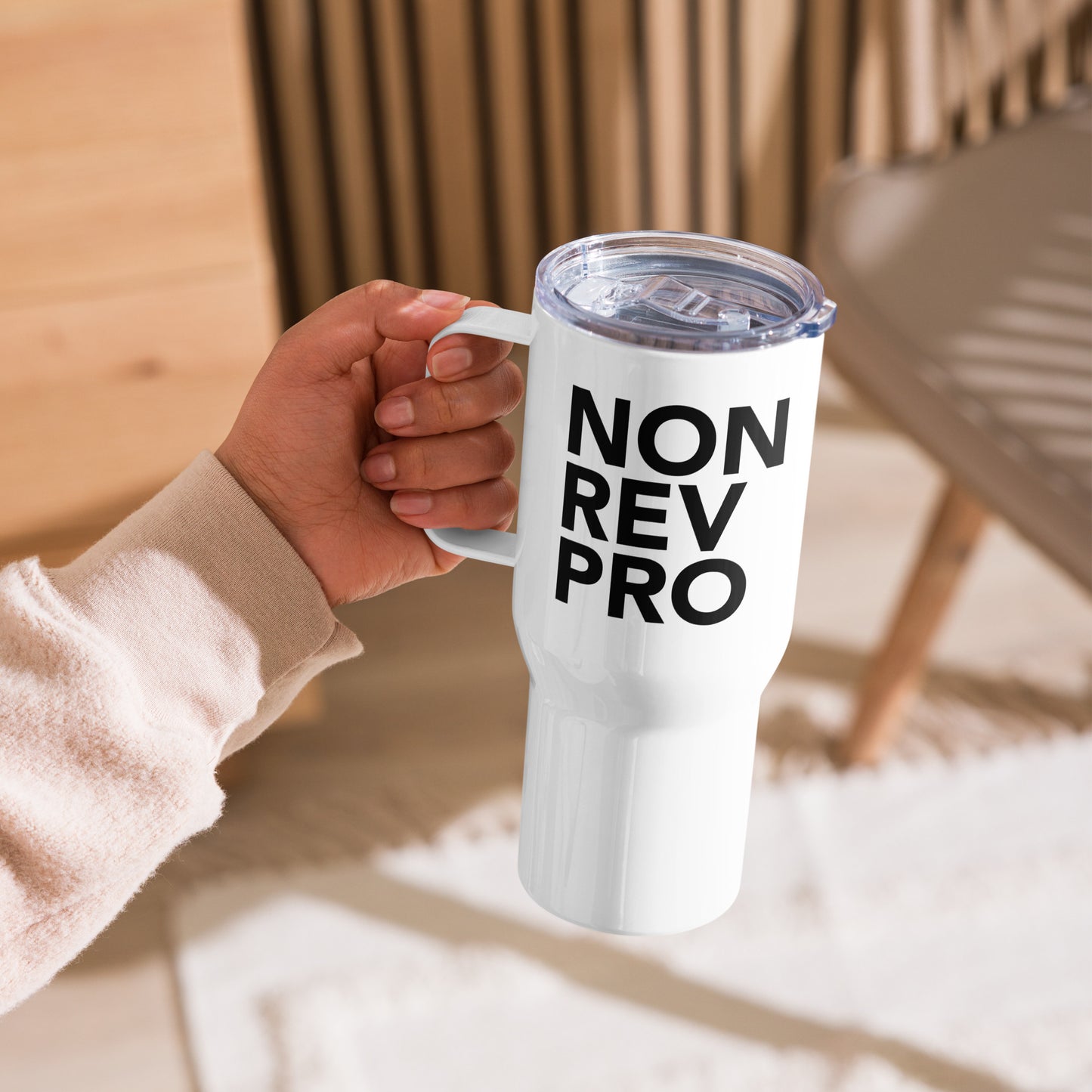 Non Rev Pro Travel mug with a handle